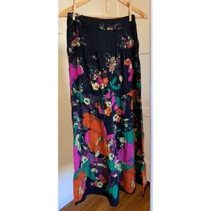H&M Black Floral Maxi Skirt